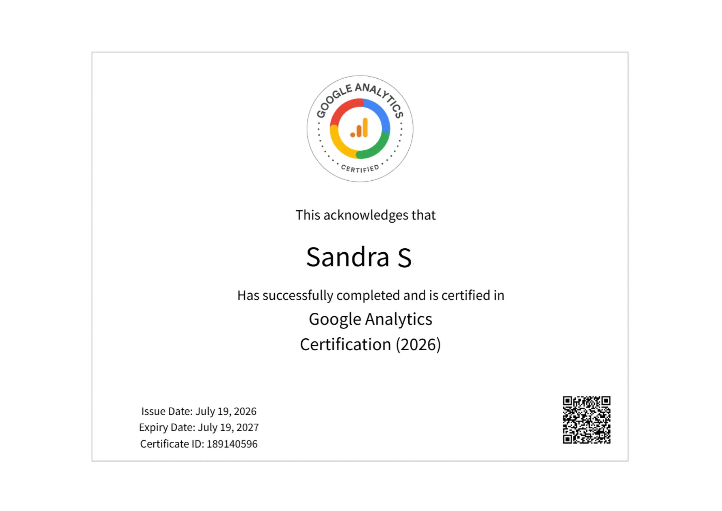 Google Analytics Certificate