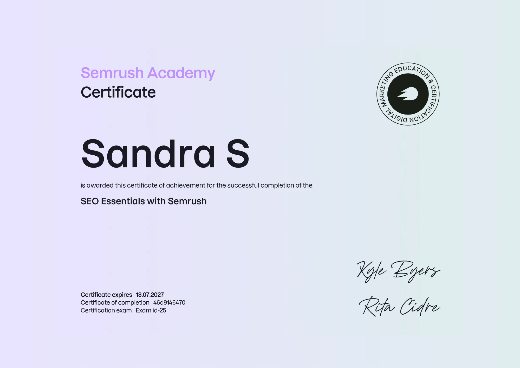 Semrush SEO Certificate