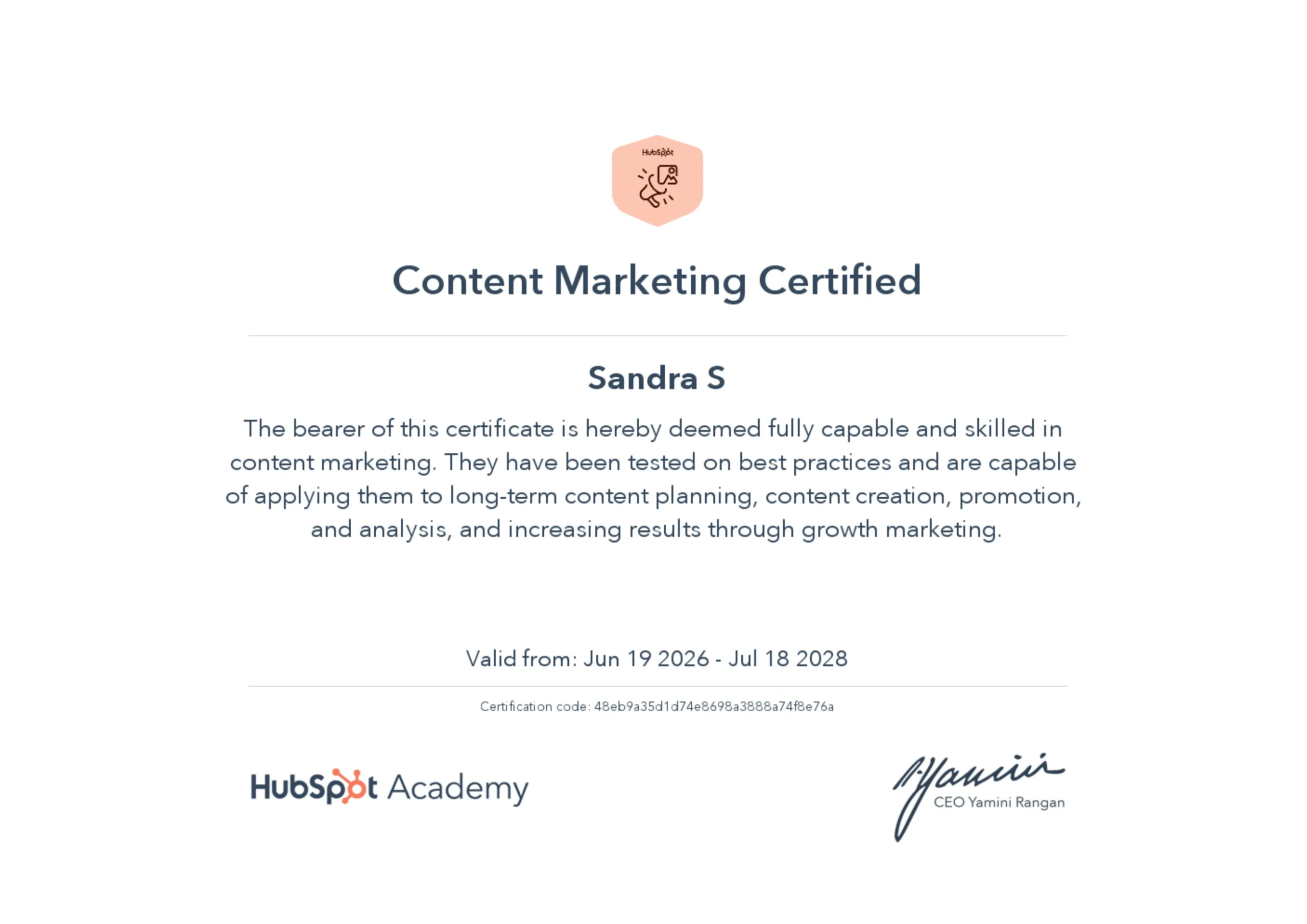 Content Marketing Certificate